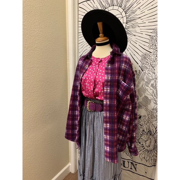 🌈 Stylish cozy Vintage plaid top/jacket - Picture 10 of 11